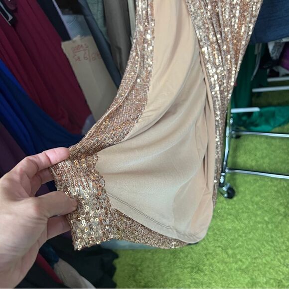 Nookie Veda Embellished One Shoulder Gown Medium in Caramel $369 - Picture 4 of 8